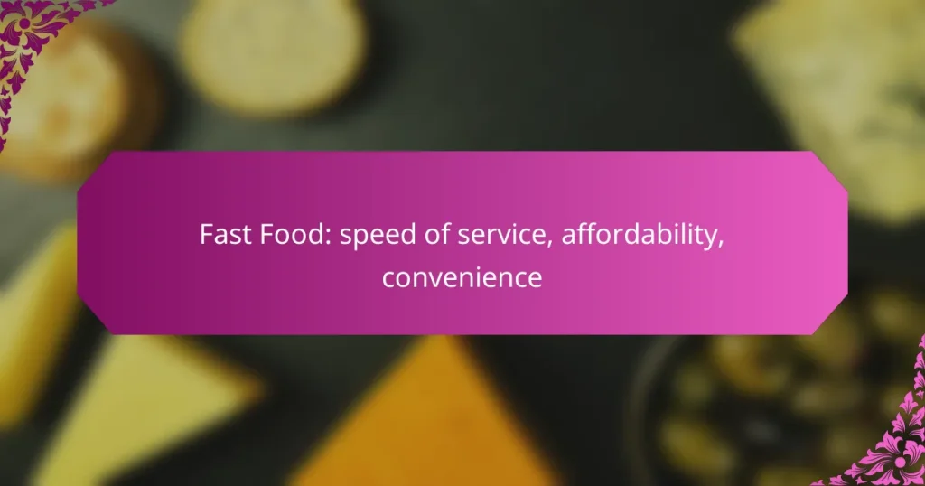 Fast Food: speed of service, affordability, convenience