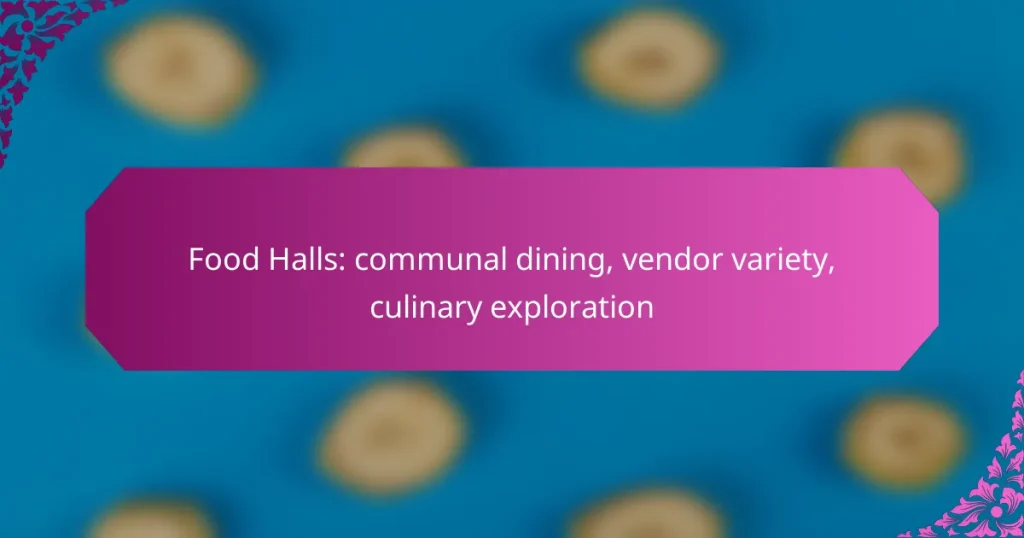 Food Halls: communal dining, vendor variety, culinary exploration