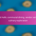 Food Halls: communal dining, vendor variety, culinary exploration