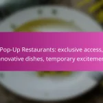 Pop-Up Restaurants: exclusive access, innovative dishes, temporary excitement
